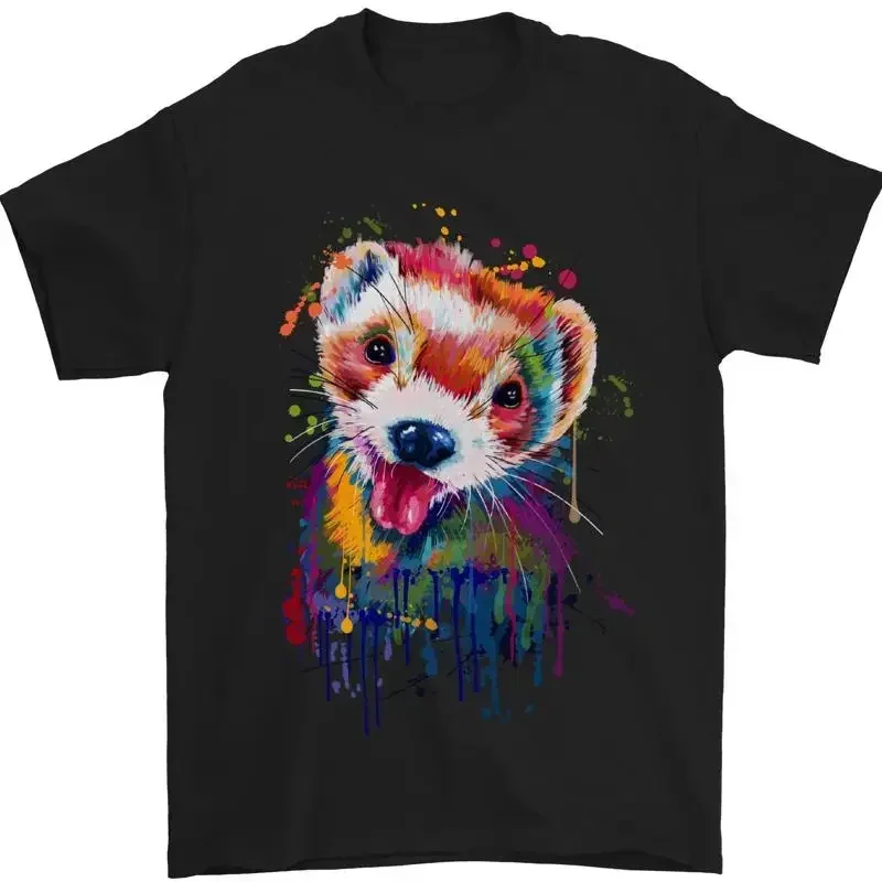 T-Shirt da Uomo in Acquerello per Furetti 100% Cotone