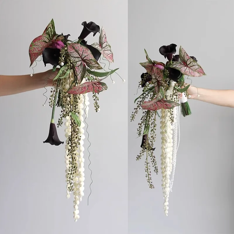 

Premium sense dark calla lily air fringe decoration ornament wedding photographer suitable for bedrooms and living rooms