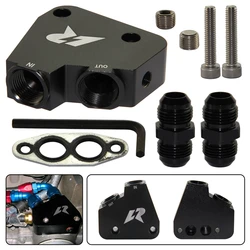 Oil Cooler LR Adapter FilterI Fit AN10 GM For Corvette C5 C6 C7 LS1 LS2 LS3 LS6 Gen IV Engines LSX VE HSV Black/Silver