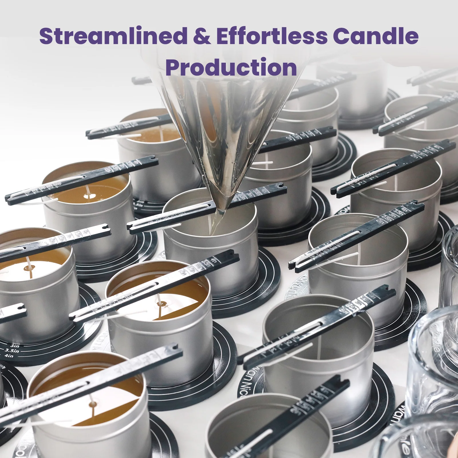 Nicole Quick Magnetic Candle Wick Centering Setter Tool With Wick Holder Easy Candle Wicks Centering Tools for Candle Making