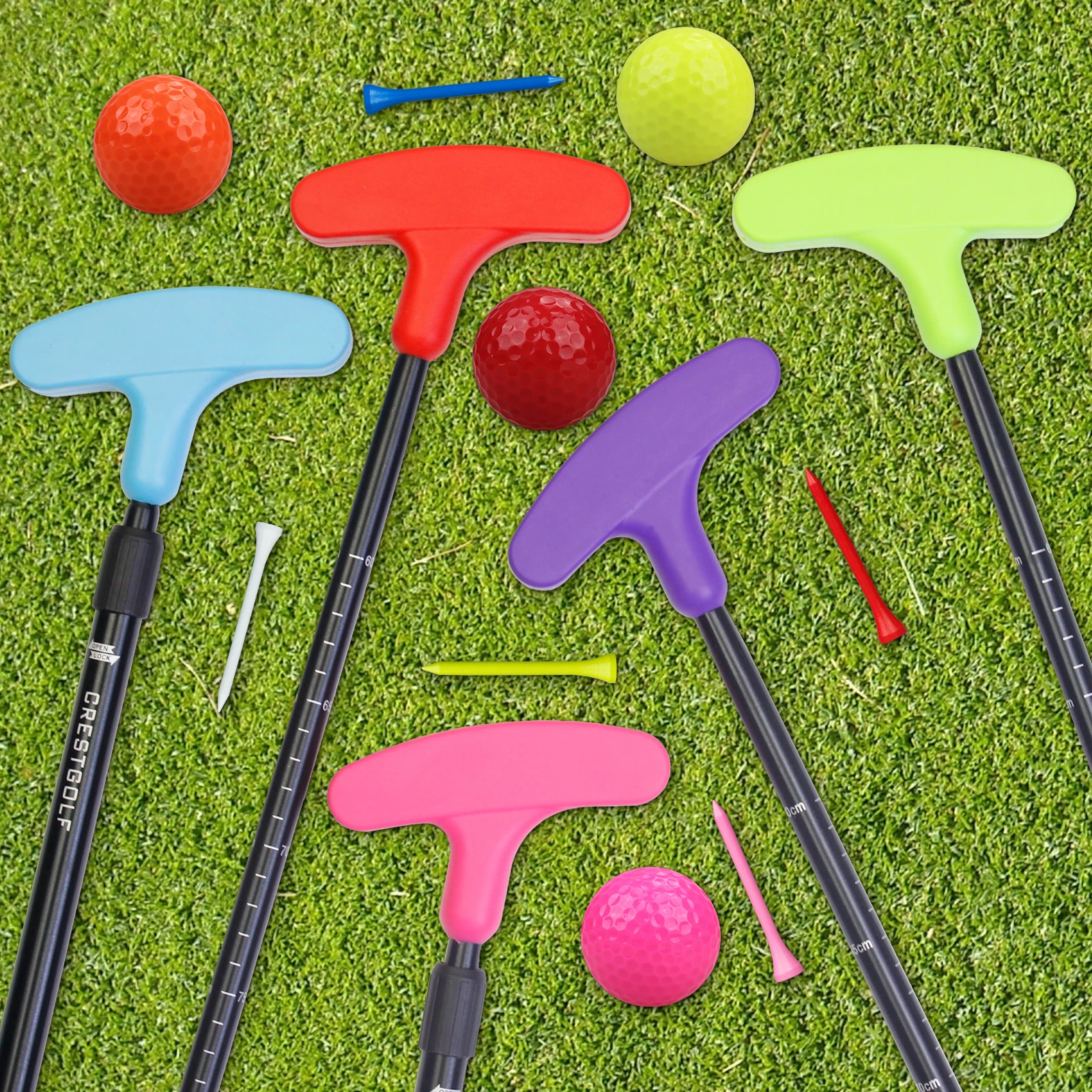 5 Pack Two Way Mini Golf Putter Adjustable Length Right or Left Handed Golf Clubs Set for Kids & Men & Women