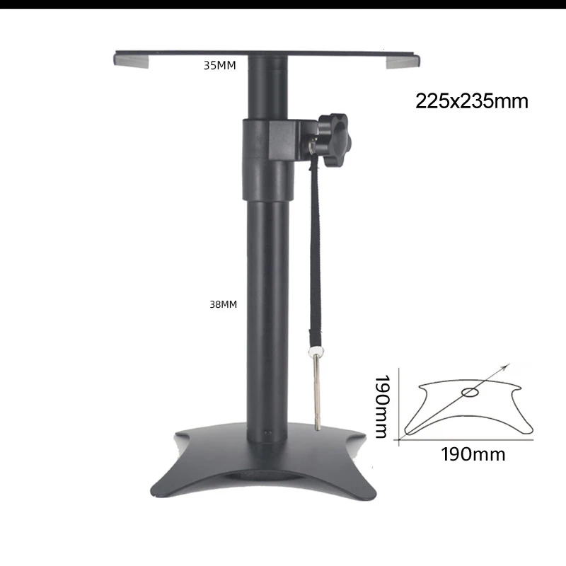 (1 par) XP-06 360 girar altura ajustável universal projetor suporte de mesa alto-falante montagem com bandeja na base braçadeira superior