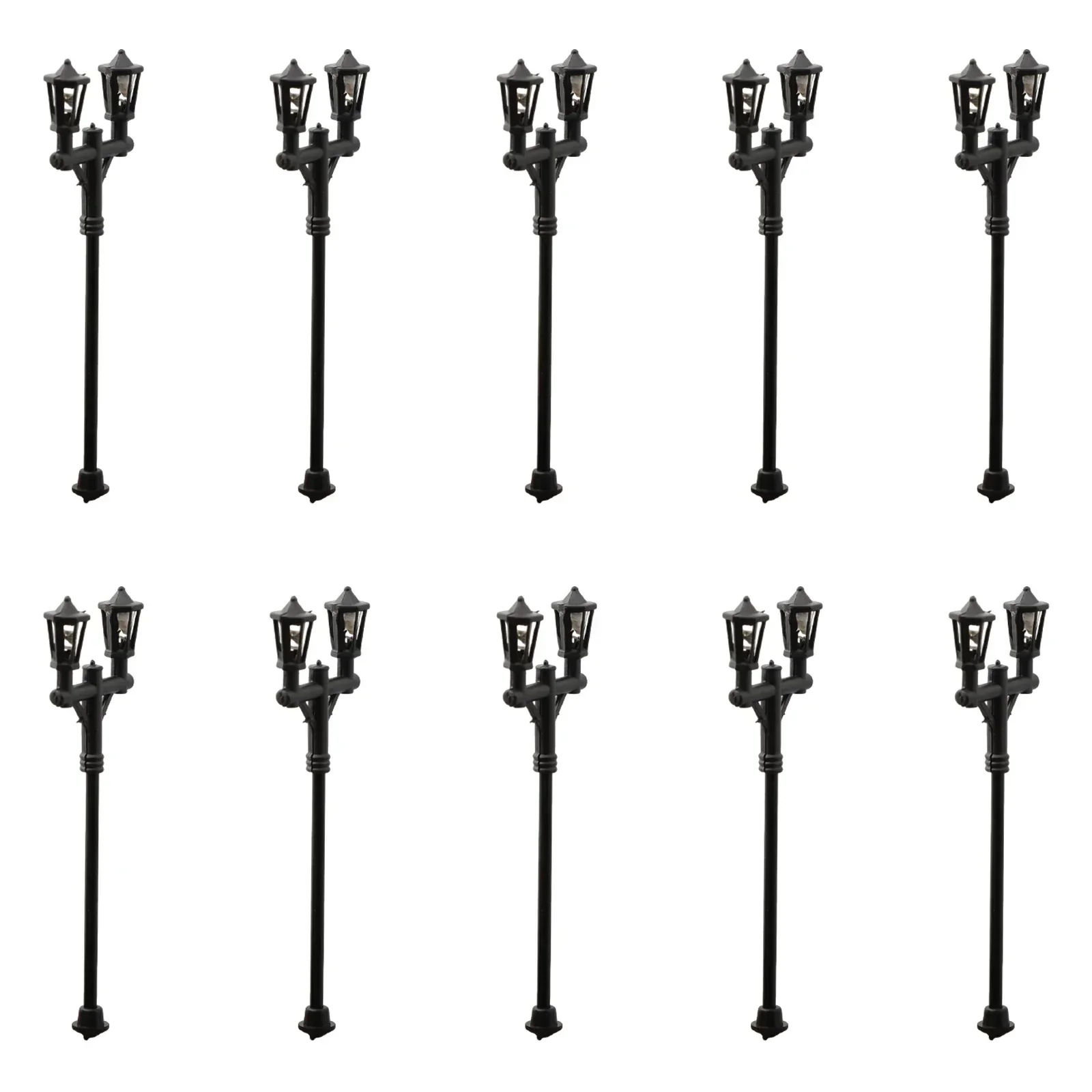 10Pcs Model  Miniature Street Lights Scale 1:100 Railway  LED Lamppost Patio Garden Lamps  Landscape Accessories Toys For Kids