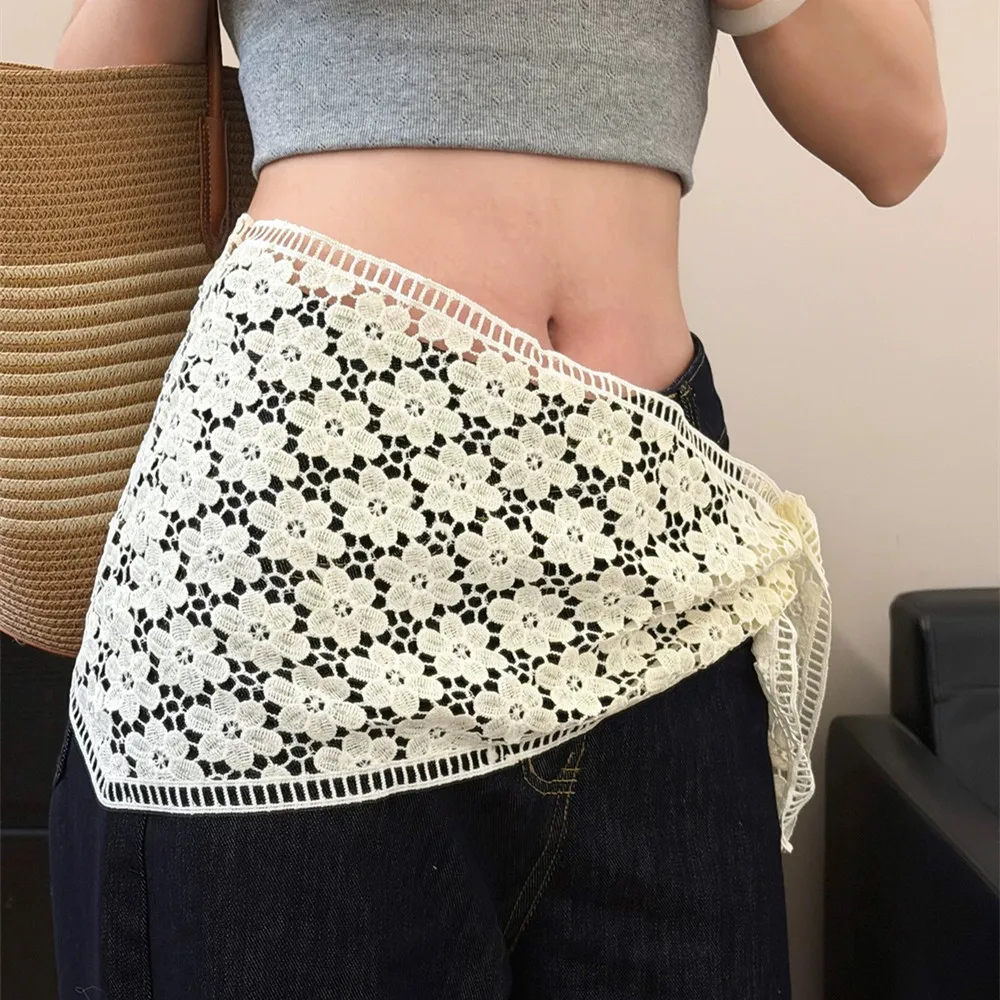 

Ажурный кружевной треугольный платок-повязка для волос, вязаный крючком сетчатый шарф, ретро-платок, универсальный шарф для шеи, аксессуары для волос