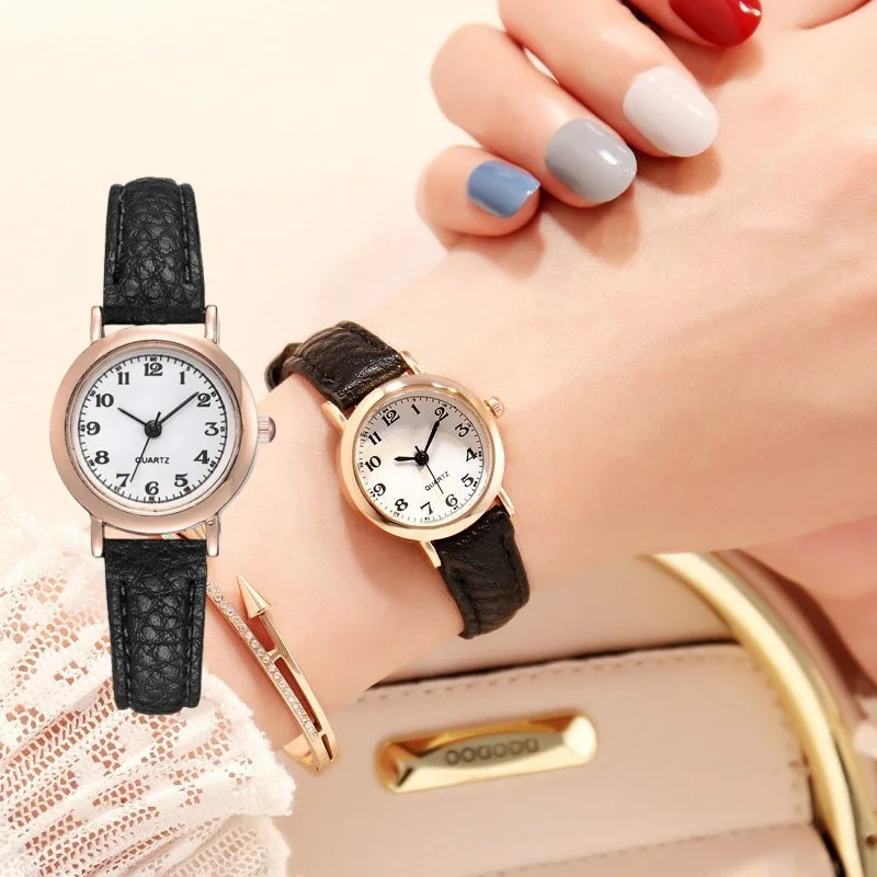 Exquisite Little Ladies Dress Watch Retro Leather Female Clock Brand Woman Fashion Mini Design Wrist Watch