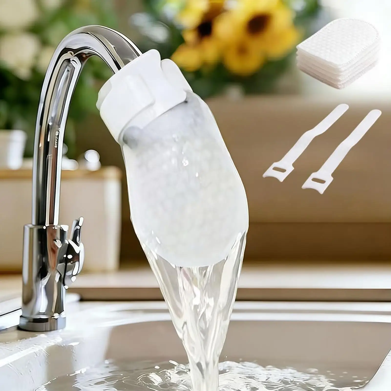 Faucet Filter Cotton Bag 200 Pieces Universal High-Density Thickened Faucet Sediment Filter for Kitchen Bathroom Hotel Home