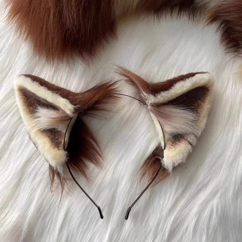 Hechos a mano nuevos, diadema con orejas, collar de cola, pendientes, diadema con orejas de oso para juegos de rol, accesorios de Lolita, Anime