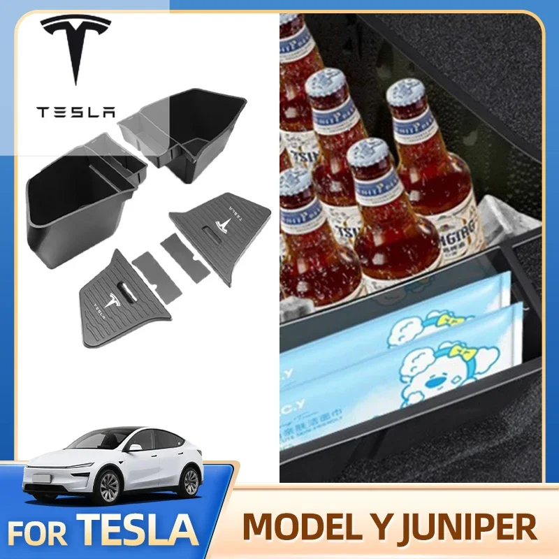 

For Tesla Model Y Juniper 2025 2026 Refreshed Trunk Storage Box Refreshed Model 3 Trunk Storage Box Car Modificatio Car Sticker