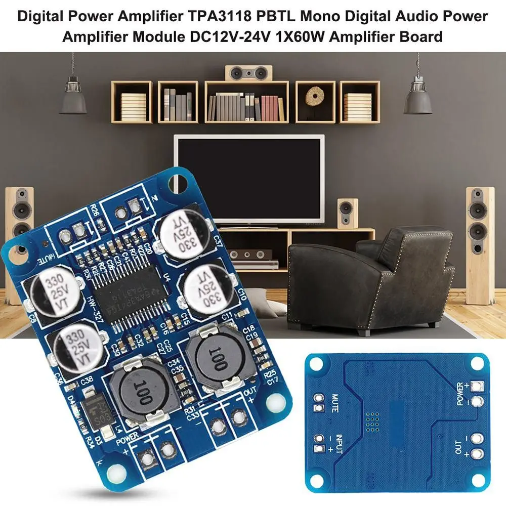 High-definition PBTL Digital Audio 60W TPA3118 Module Board Amplifier