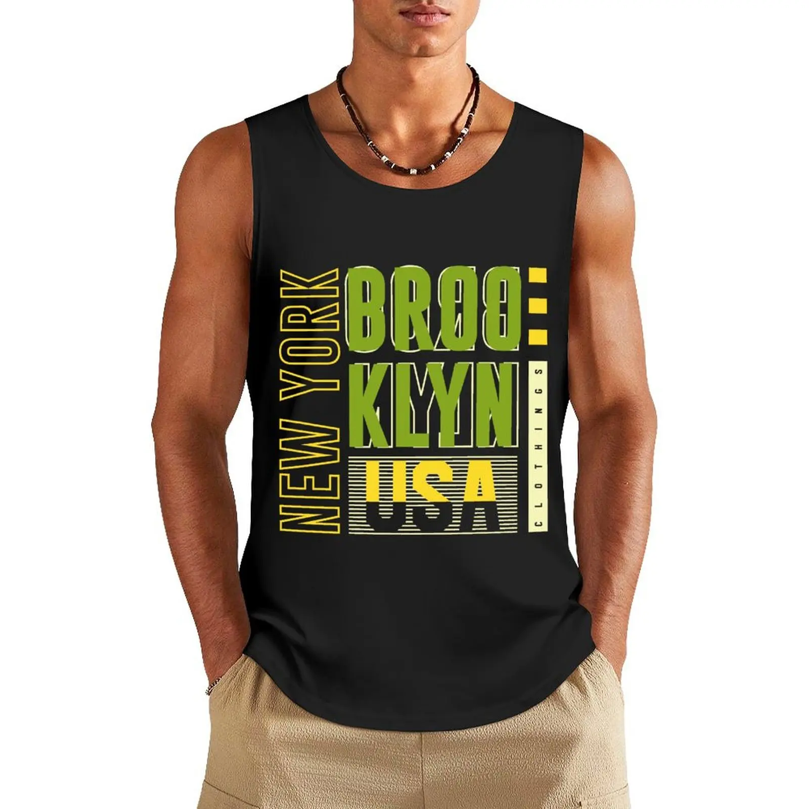 

Broo Klyn New York Usa Tank Top gym Gym T-shirts for men bodybuilding man