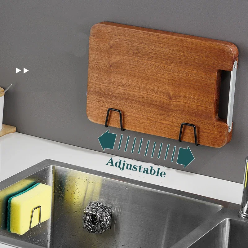 Self Adhesive Kitchen Sponger Holders Sink Drain Soap Drying Rack Hanger Wall Mounted Home Organizer Kitchen Accessories