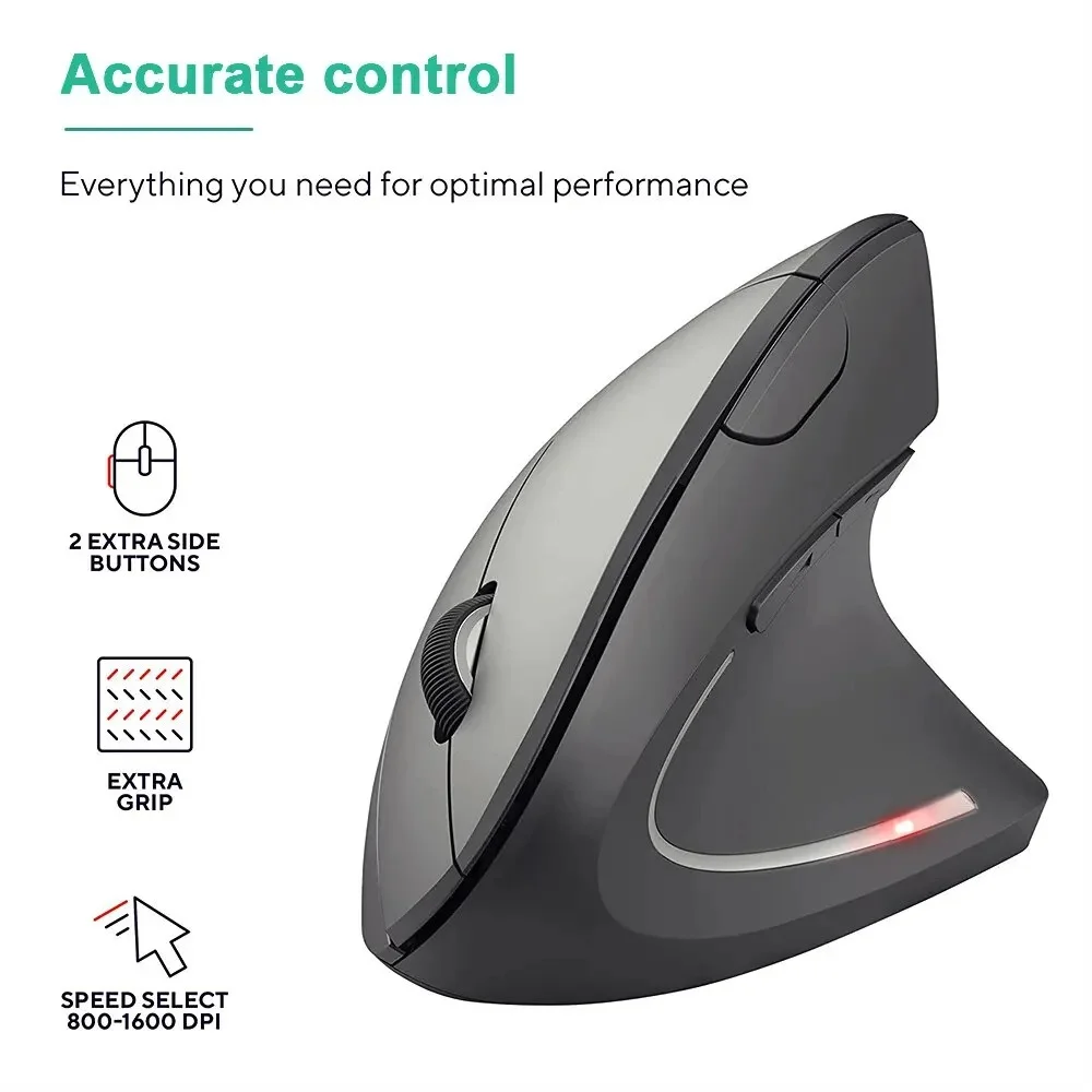 2.4GHz Wireless Optical Mice Silent Vertical Mouse Ergonomic Luminous Mute Bluetooth Game Mouse For Laptop PC Computer Desktop
