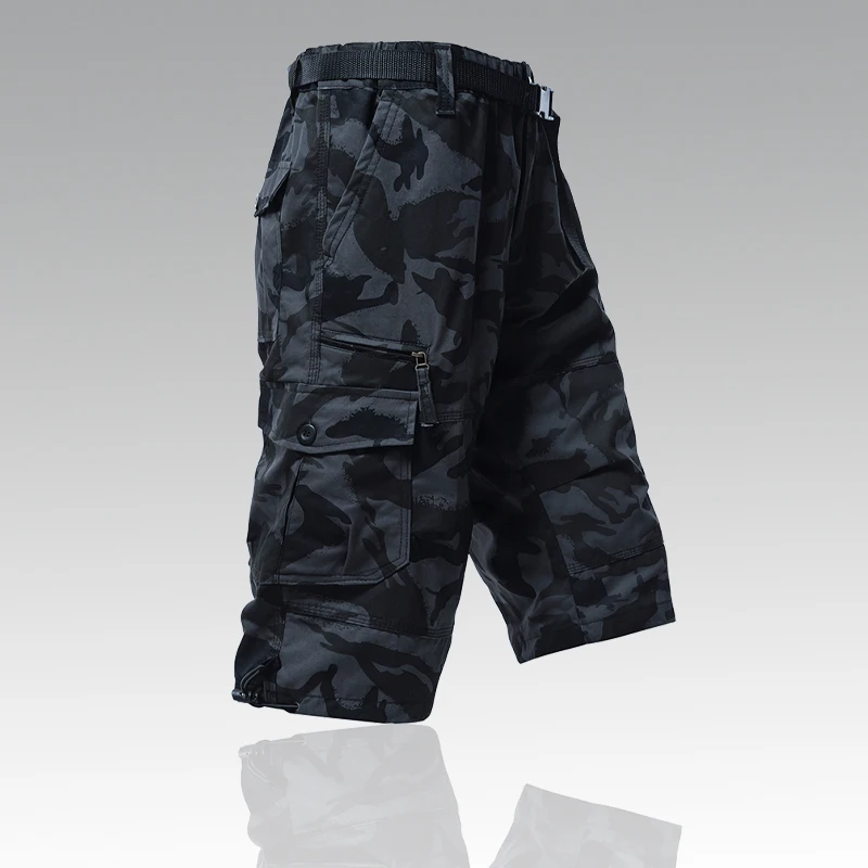 Pantalones cortos de camuflaje para Hombre, Capri de carga por debajo de la rodilla, de secado rápido para exteriores, Y2K, acampada, senderismo y