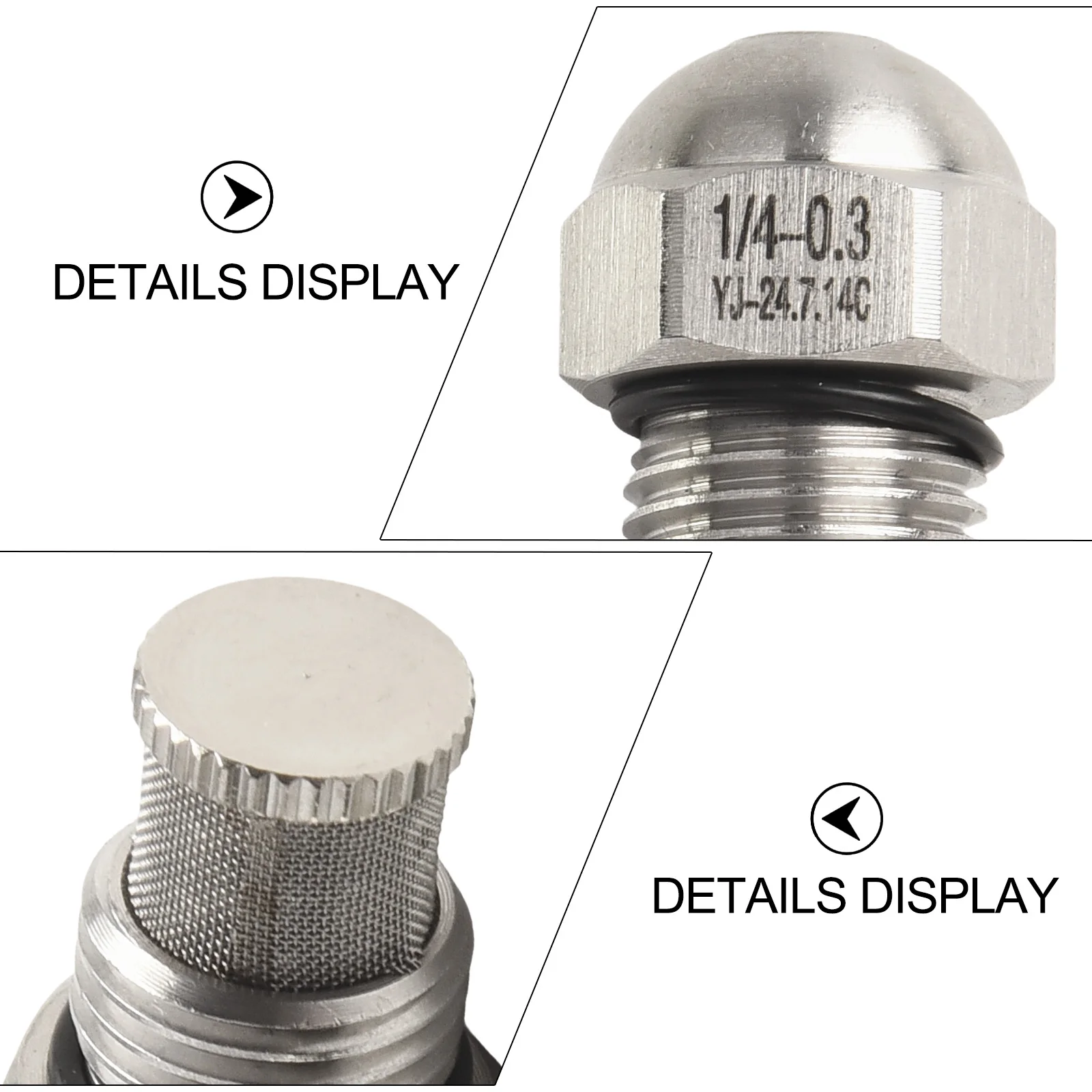 Stainless Steel Fine Atomizing Mist Nozzle 0 3 1 5mm Orifice 1/4 BSPT Thread for Dust Cooling and Landscape Fog Systems