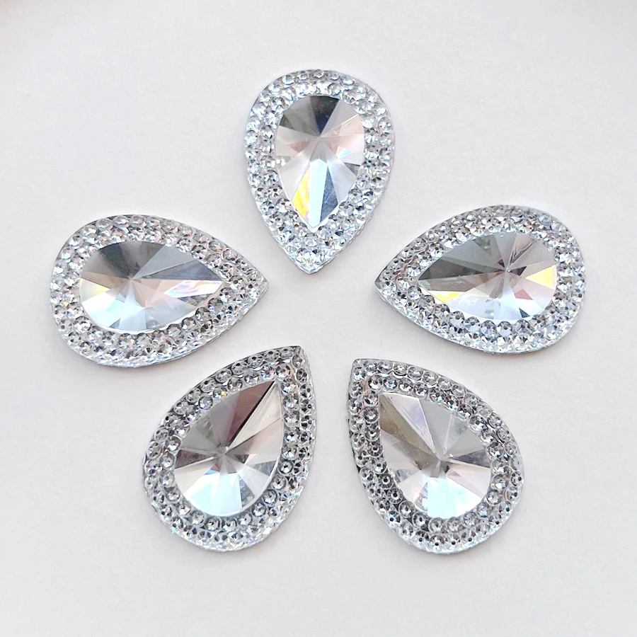 10*14mm/13*18mm/18*25mm white water drop resin rhinestone suitable for diy jewelry making wedding decoration crystal rhinestones