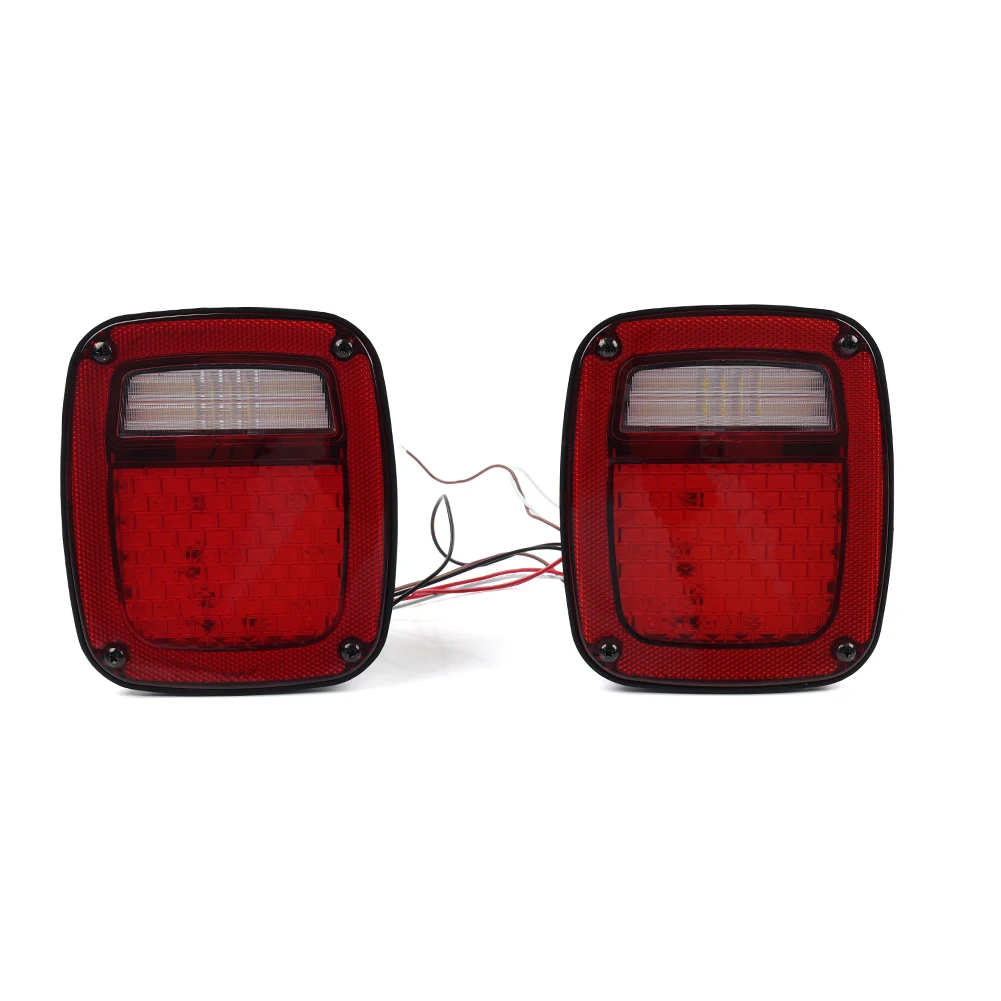 Car Tail Turn Signal Brake Lights Stop Lamps Reverse Marker For Jeep Wrangler YJ JK TJ ABS Red