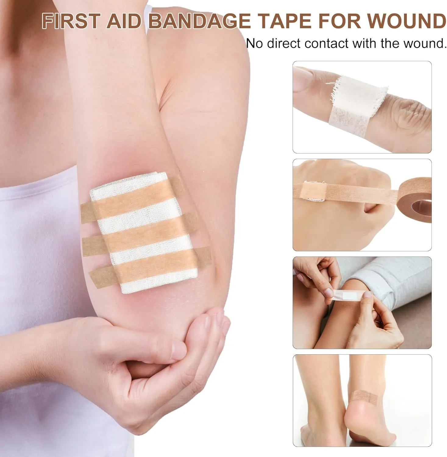 8 Rolls Nose Tape for Rhinoplasty Shaping, Micropore Tape, Paper Tape Medical Sensitive Skin, Flexible Surgical Bandages