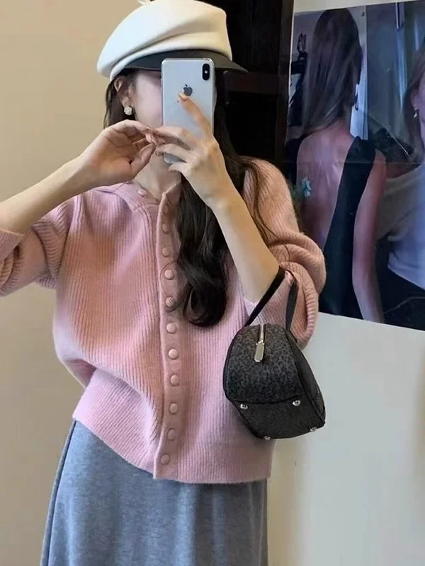 

Мягкий уютный вязаный свитер с капюшоном, женский осенне-зимний новый дизайн Senation, небольшой вязаный открытый кардиган, топ