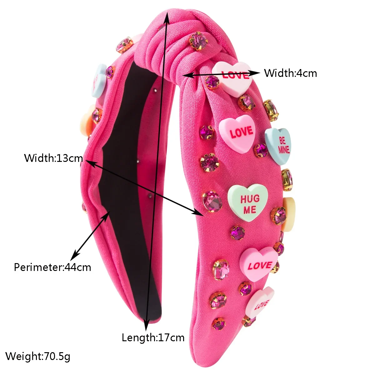 2025 New Hot-selling Valentine's Day Heart-shaped Letter Headband Hand-knotted Diamond-encrusted Hair Accessories Hairpin