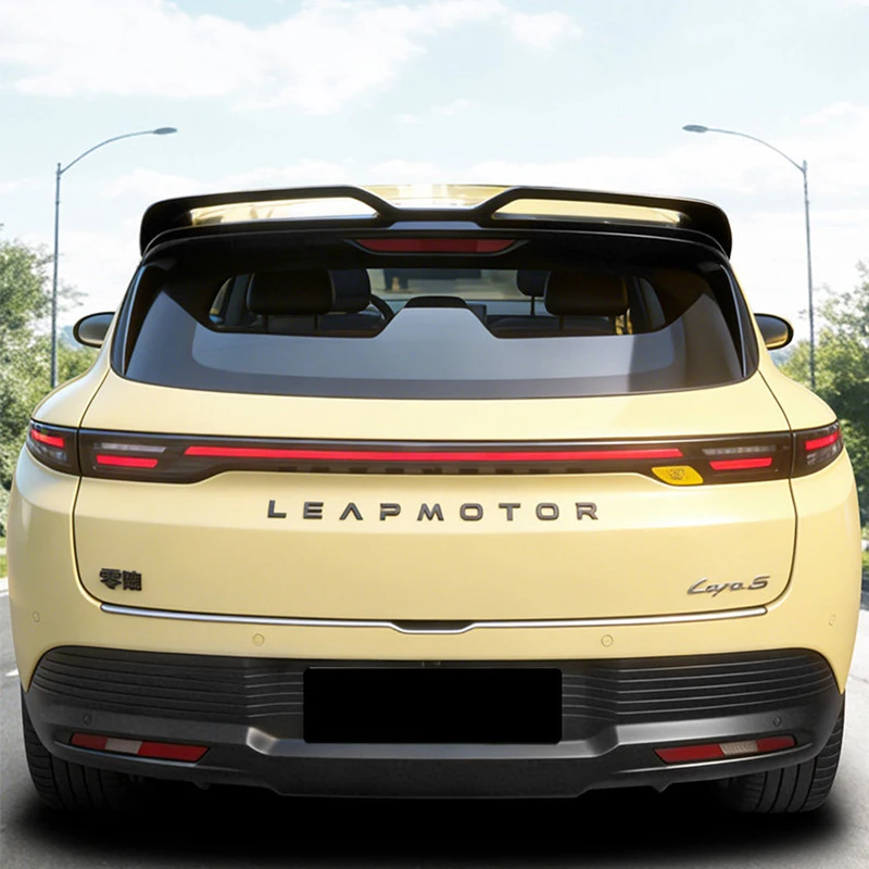 For Leapmotor B05 Lafa 5 Rear Roof Trunk Lid Car Spoiler Wing ABS Plastic Material Glossy Black Color No Drilling DIY Install