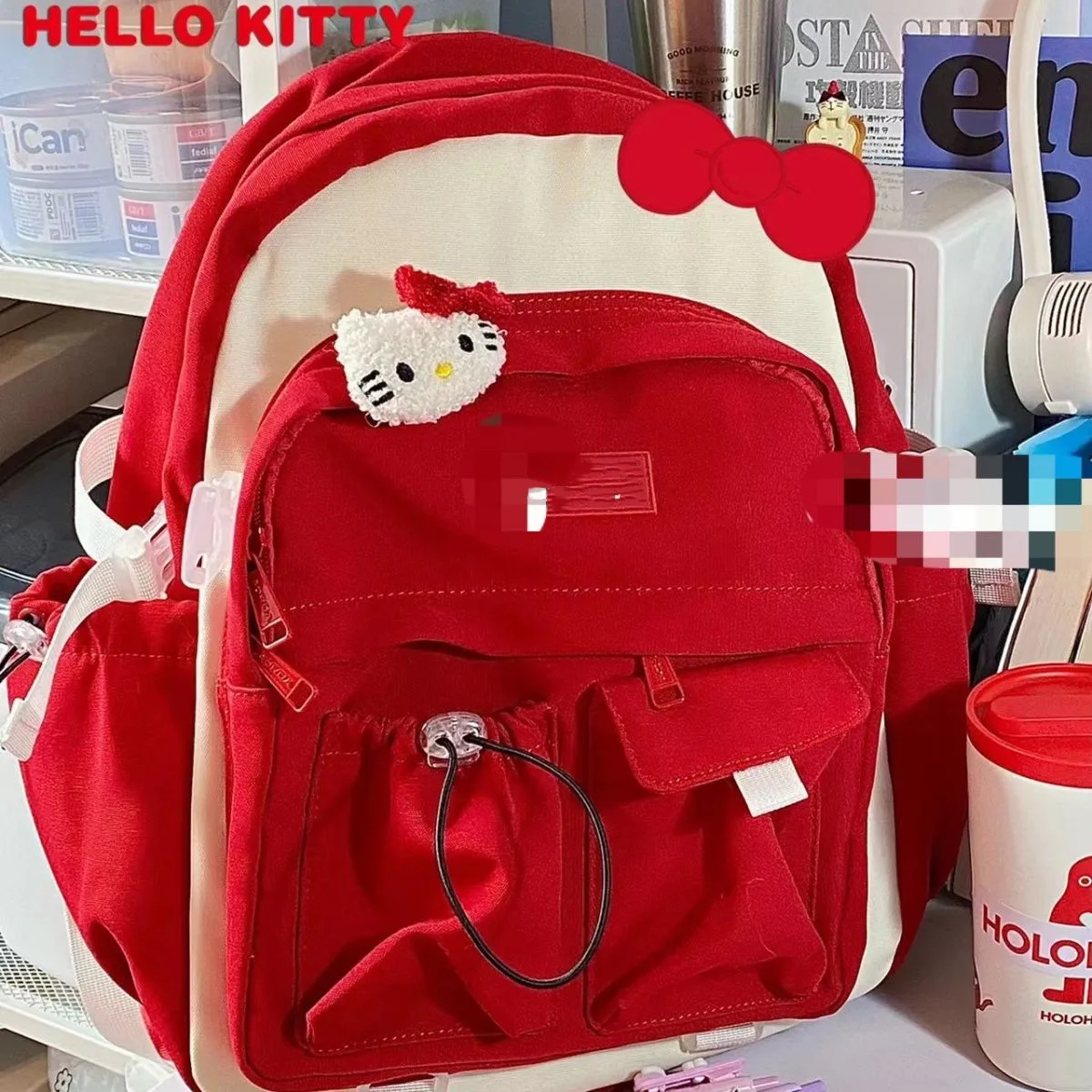 

Sanrio Kawaii Hello Kitty школьный портфель для учеников Старшей школы милый мультяшный рюкзак для кампуса сумка для путешествий модная сумка для хранения