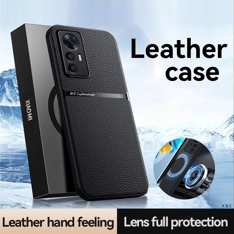 Dla Xiaomi 12 Pro etui wbudowane magnetyczne etui na telefon Xiaomi12 Xiaomy Xiaomi Mi12 Mi 12 Pro 12x5G skórzane etui tylne