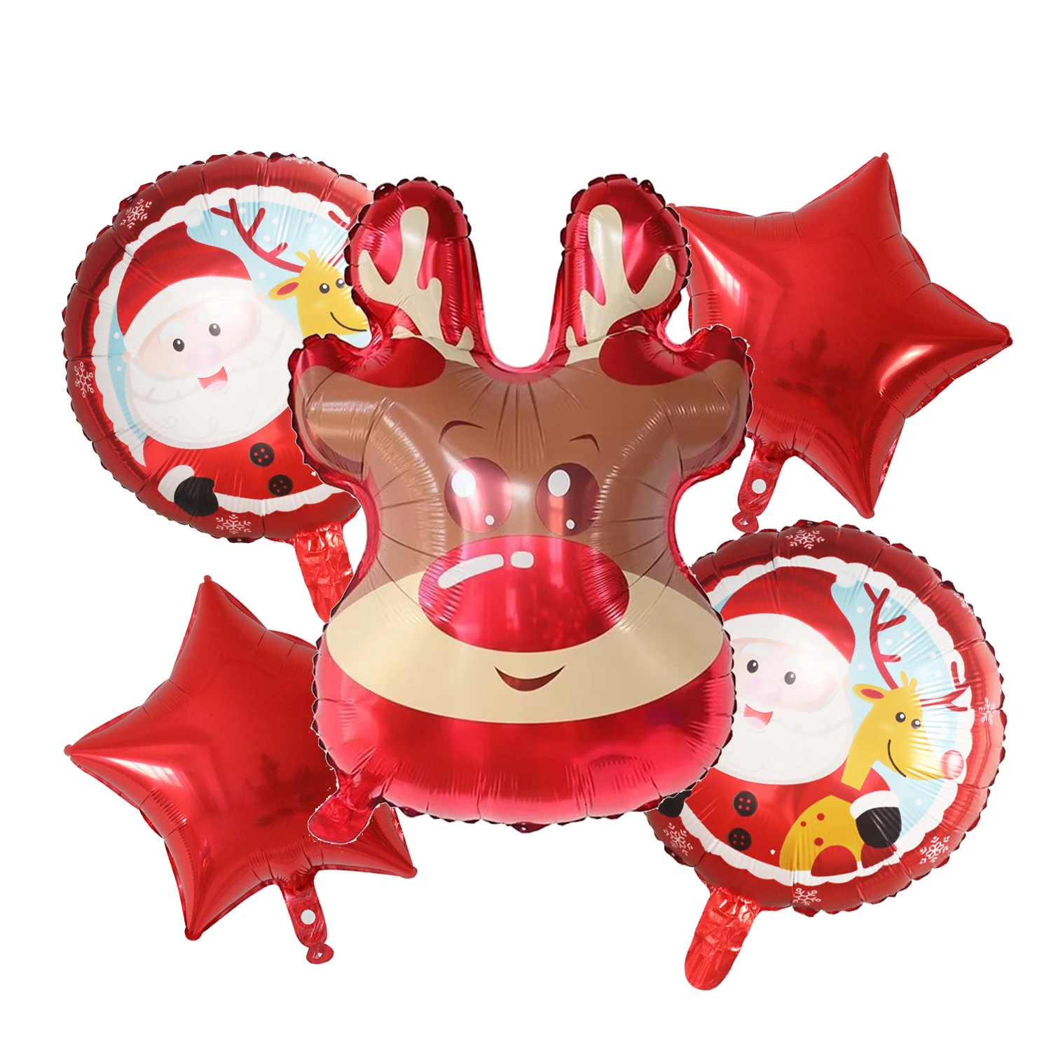 5pcs Merry Christmas Santa Claus Snowman Elf Elk Foil Helium Balloons Set New Year Home Xmas Party Decoration 2023 Supplies Gift