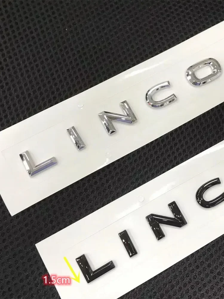 3D ABS Letters Emblem for Lincoln Navigator Locomotive MKC MKZ MKX Voyager Rear Trunk Nameplate Logo Sticker Glossy Black