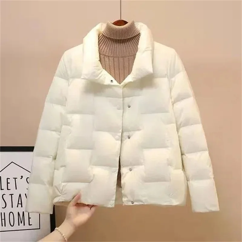 Parkas Stand-UP Collar Down Cotton Jacket Popular Female 2024Winter New Cotton Coat Women\'s Short Style Light Puffer Jackets Top