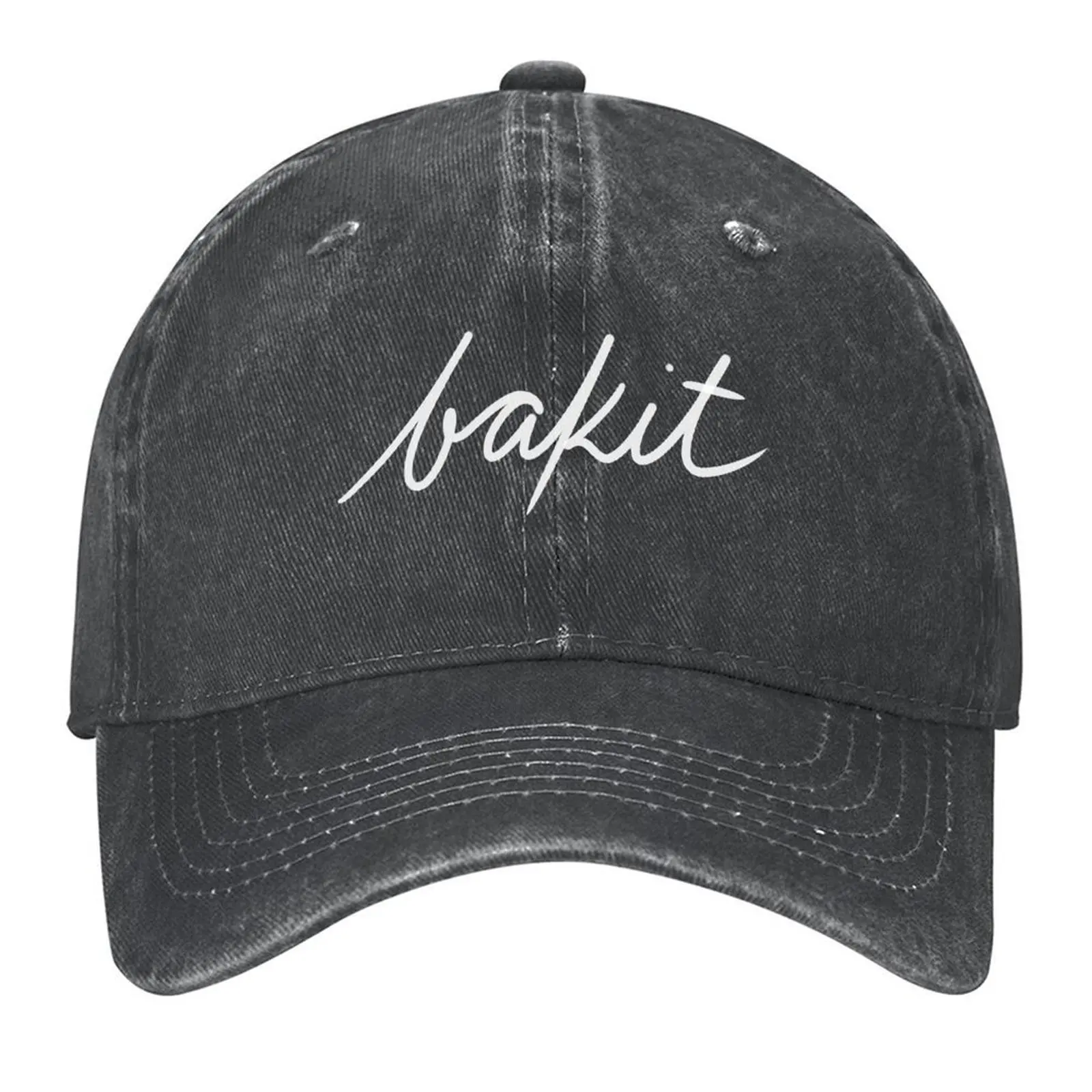 

Bakit - White Handwritten Script Baseball Cap tactical cap Visor New In The Hat Thermal Visor Hats Man Women's