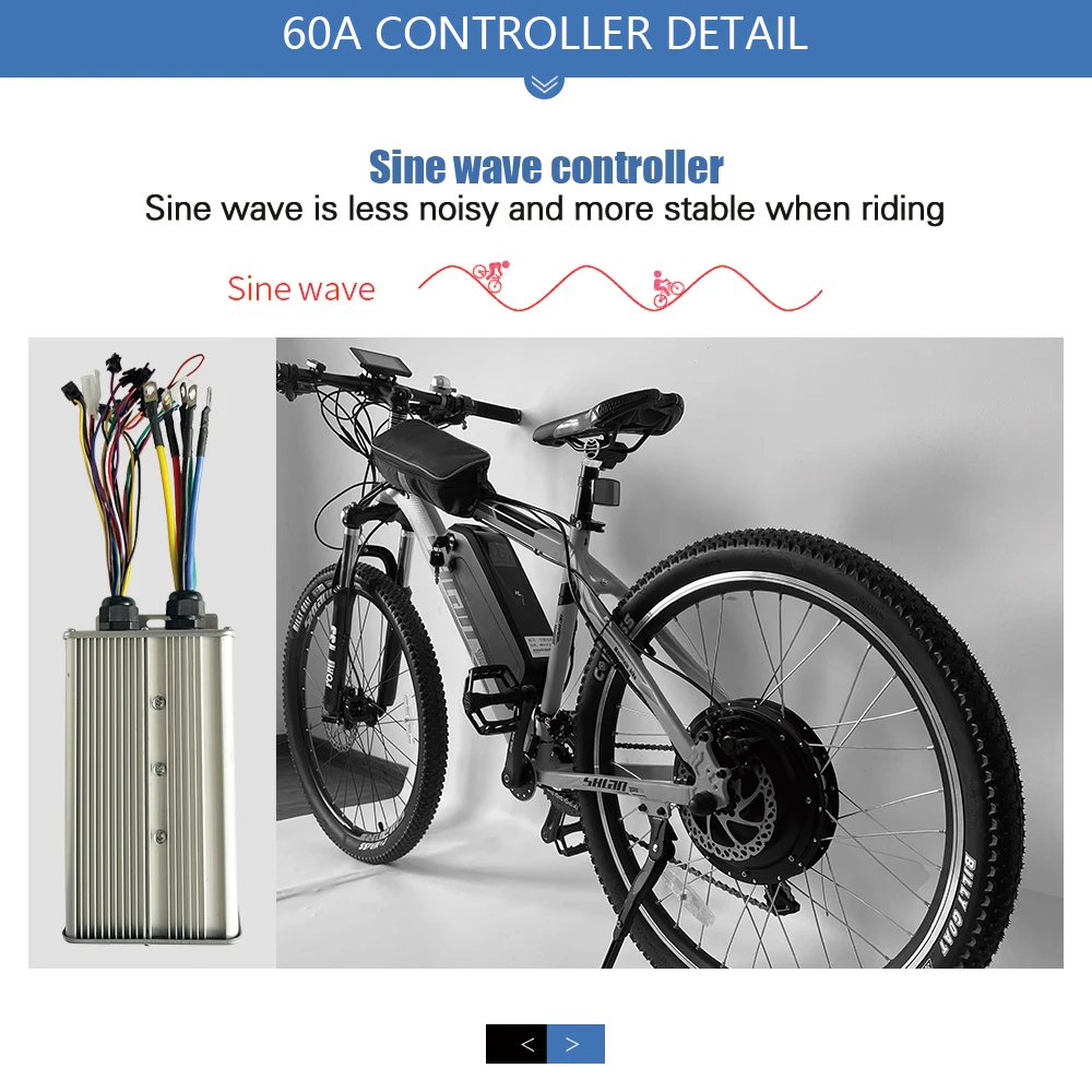 Electric Bicycle JN Controller 1000W-3000W 60A Sinewave Dual Mode Controller With Light Function S900 UKC1 For E-bike Accessies