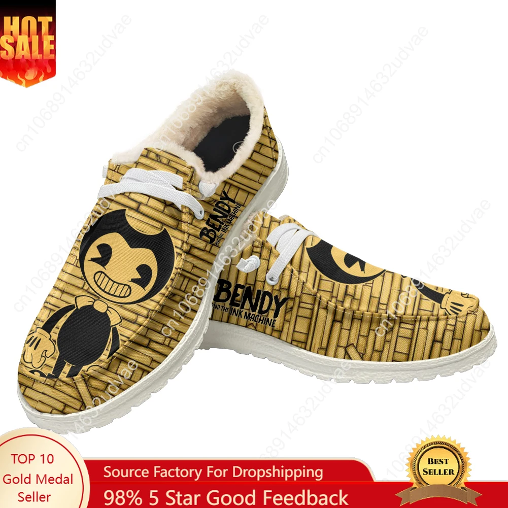 

B-Bendy and T-The I-Ink M-Machine Plush Casual Shoes Flat Shoe Men Woman Breathable Lightweight Footwear Couple Custom Made Shoe