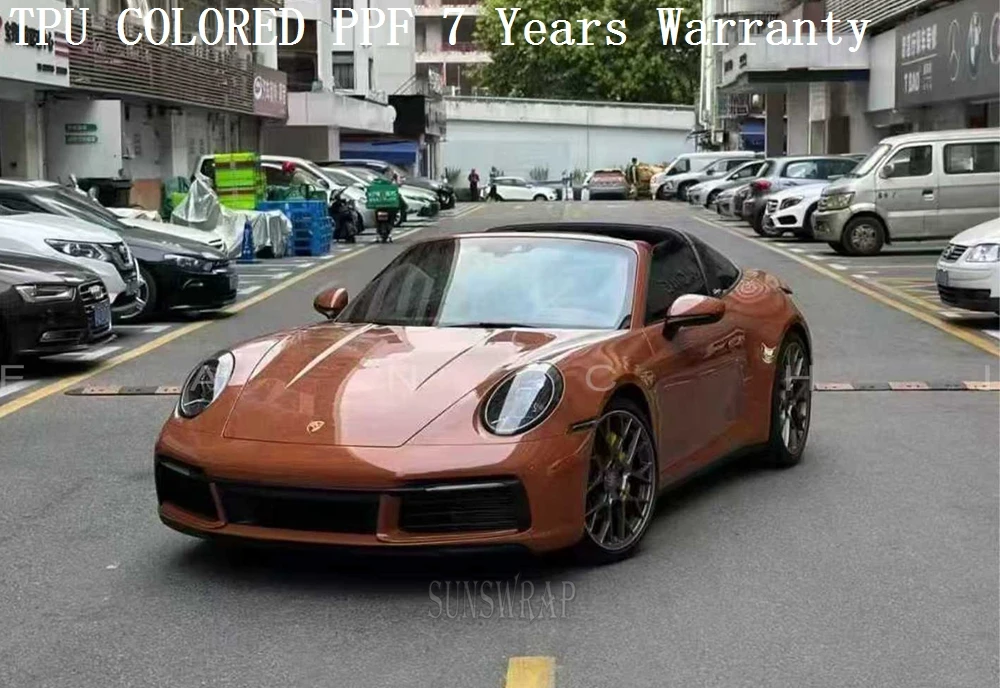 

5x52ft Car Paint Shield TPU Gloss Cocoa Brown Paint Protection Wrap - Wet Install for Motorboat & Aircraft Interior -Self-Repair