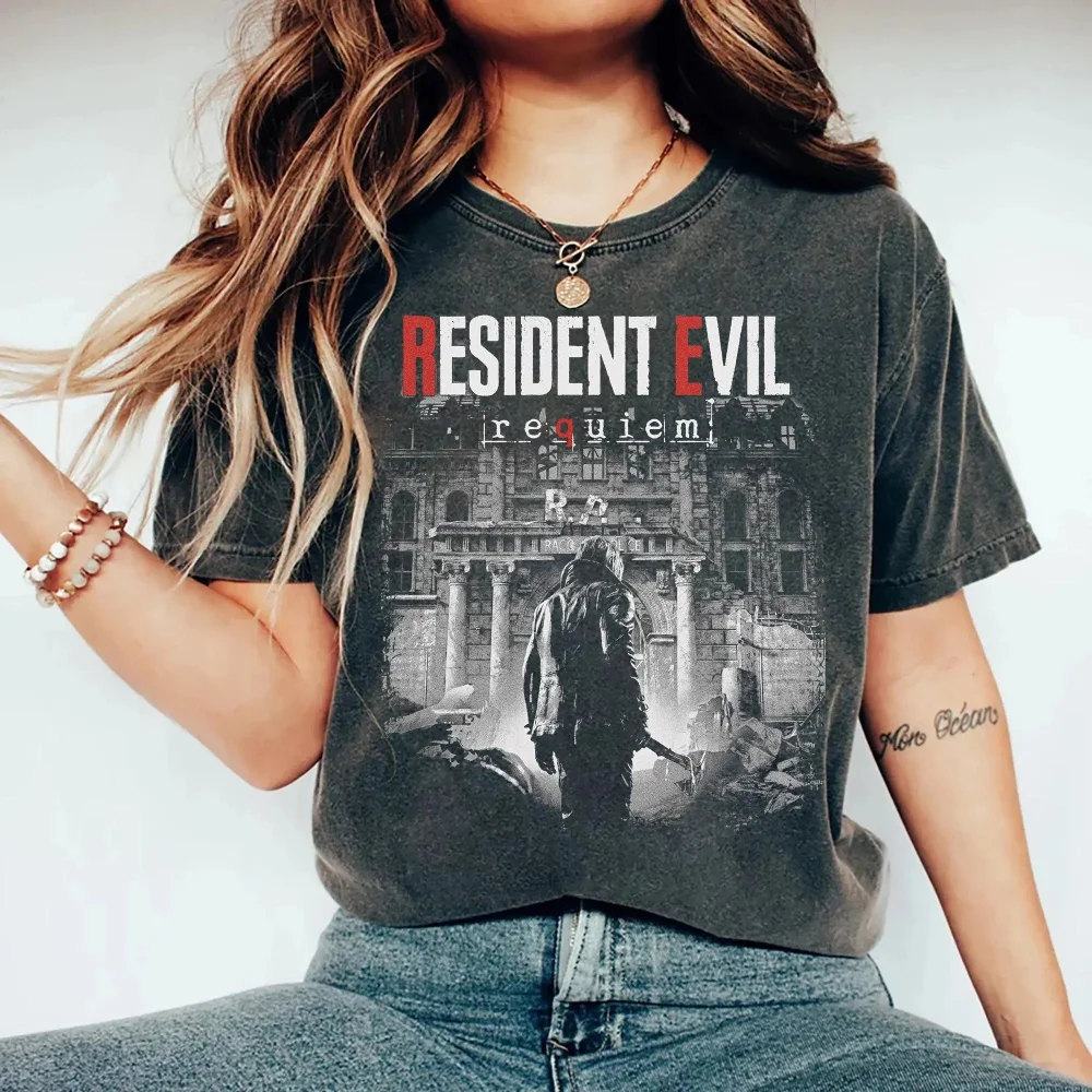Resident Evil Requiem Shirt Leon S Kennedy Tee Grace Ashcroft Victor Gideon Graphic Short Sleeve Women Men for Spring Summer
