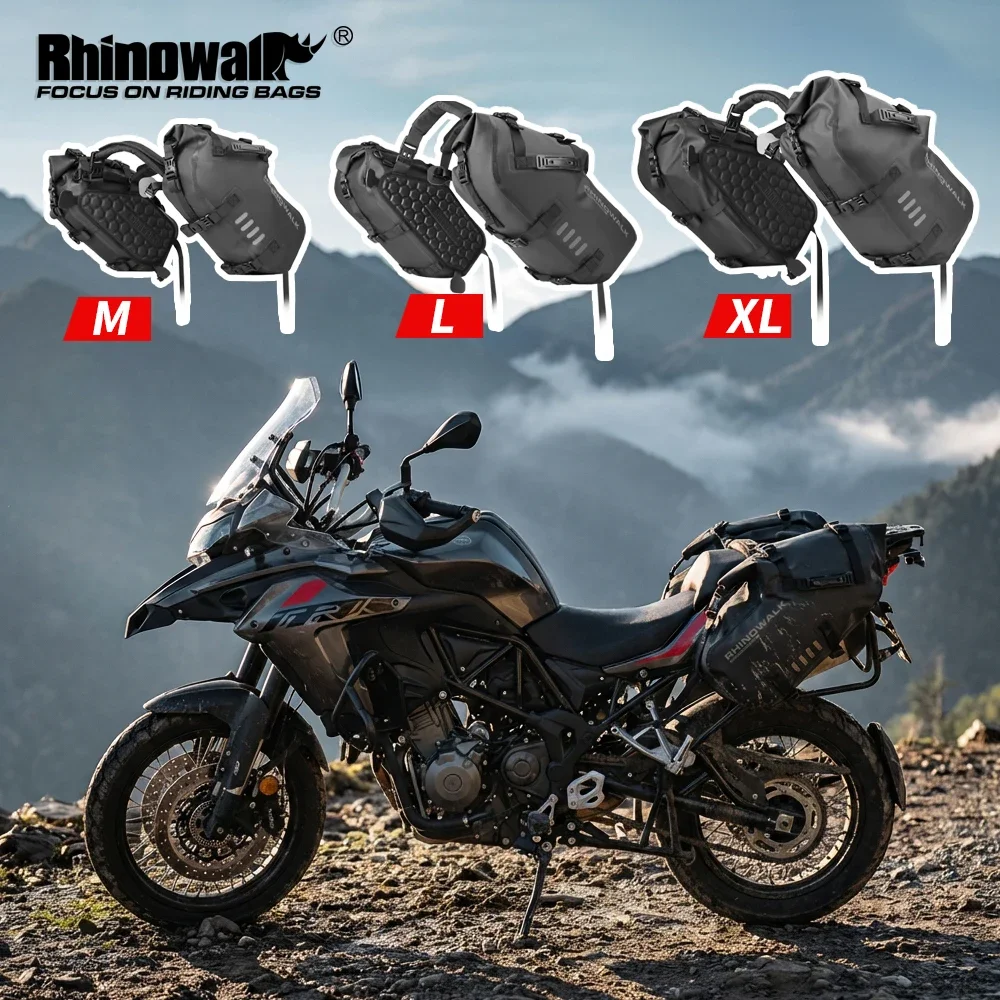 

Rhinowalk Motorcycle Saddle Bag Waterproof 18L/28L/48L Universal Motorcycle Touring Side Pannier Luggage Storage Travel Bag