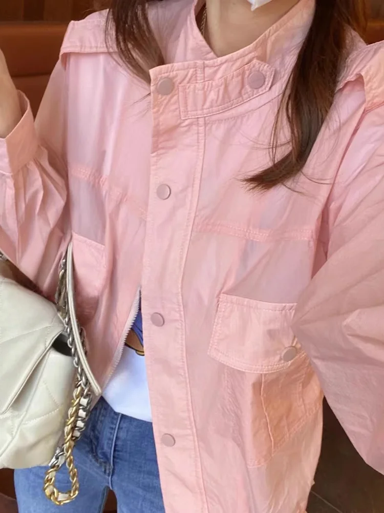 Women's Summer 2026 New Style Outdoor Casual Breathable Hooded Zipper Cardigan Short Jacket Fashionable Versatile Long Sleeve