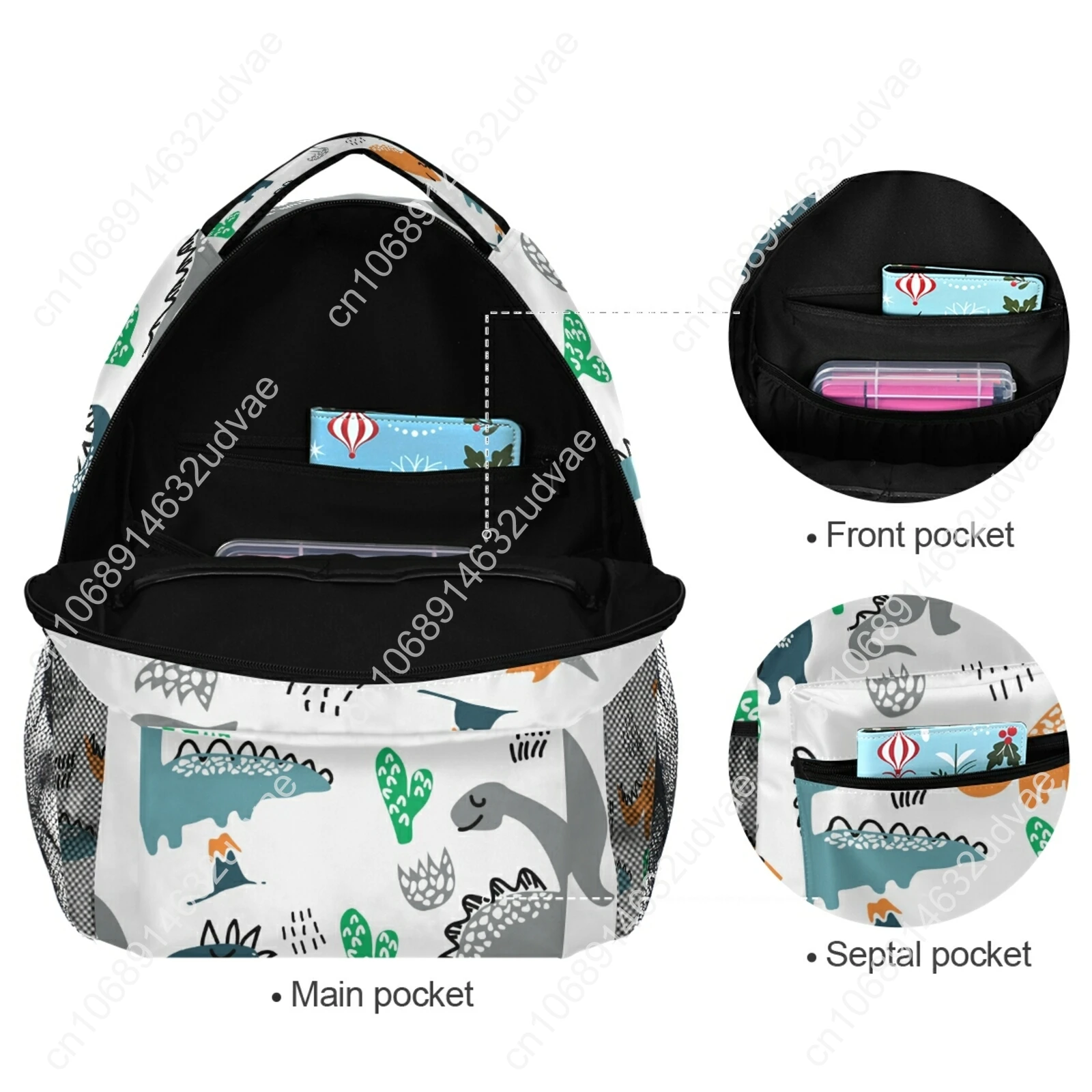 Mochila escolar con estampado de dinosaurio para niño y niña, morral escolar con estampado de animales de dibujos animados para estudiantes, morral para libros para niños, 2021