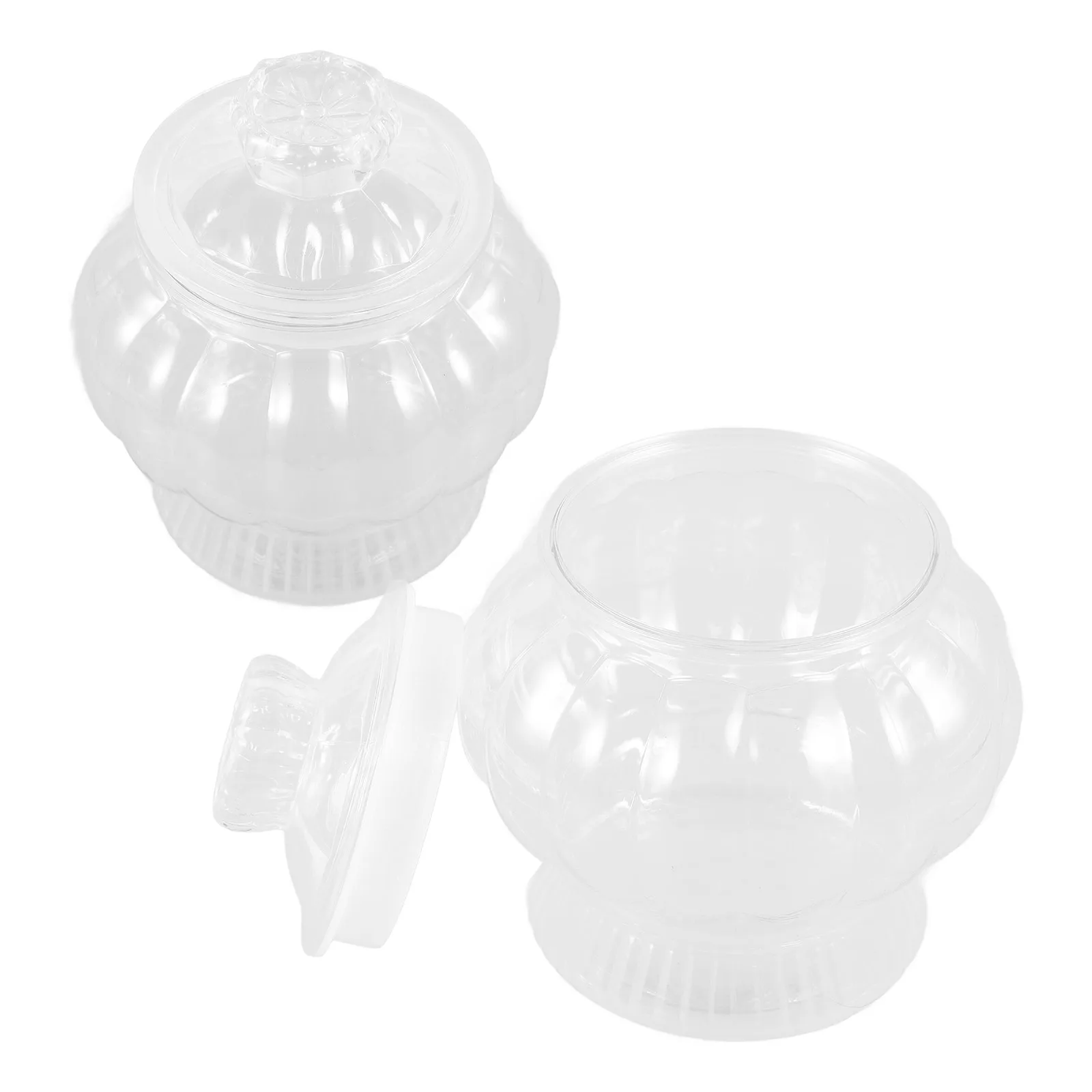 

2pcs Candy Jar Container 550ml Clear Plastic Storage Biscuit Airtight Snack Lid Organizer Cookie Jar Plastic Storage Box