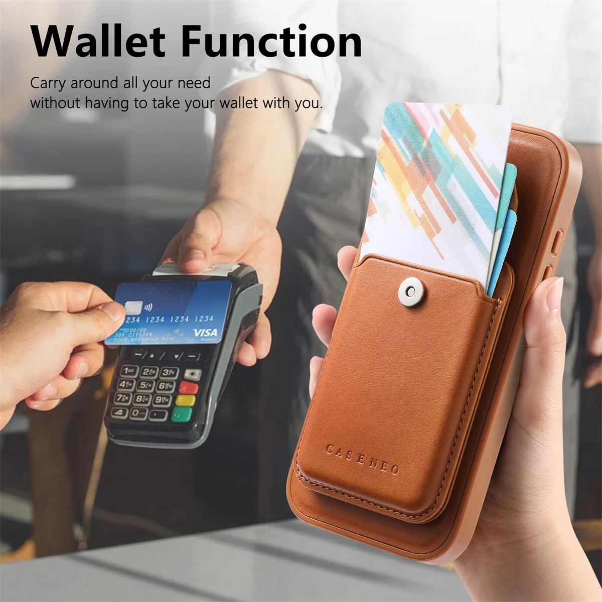 Detachable Magnetic 2 in 1 Leather Pocket Phone Case for IPhone 16E 17 16 15 Plus 14 13 Pro Max Wallet Card Slots Holder Cover view 3