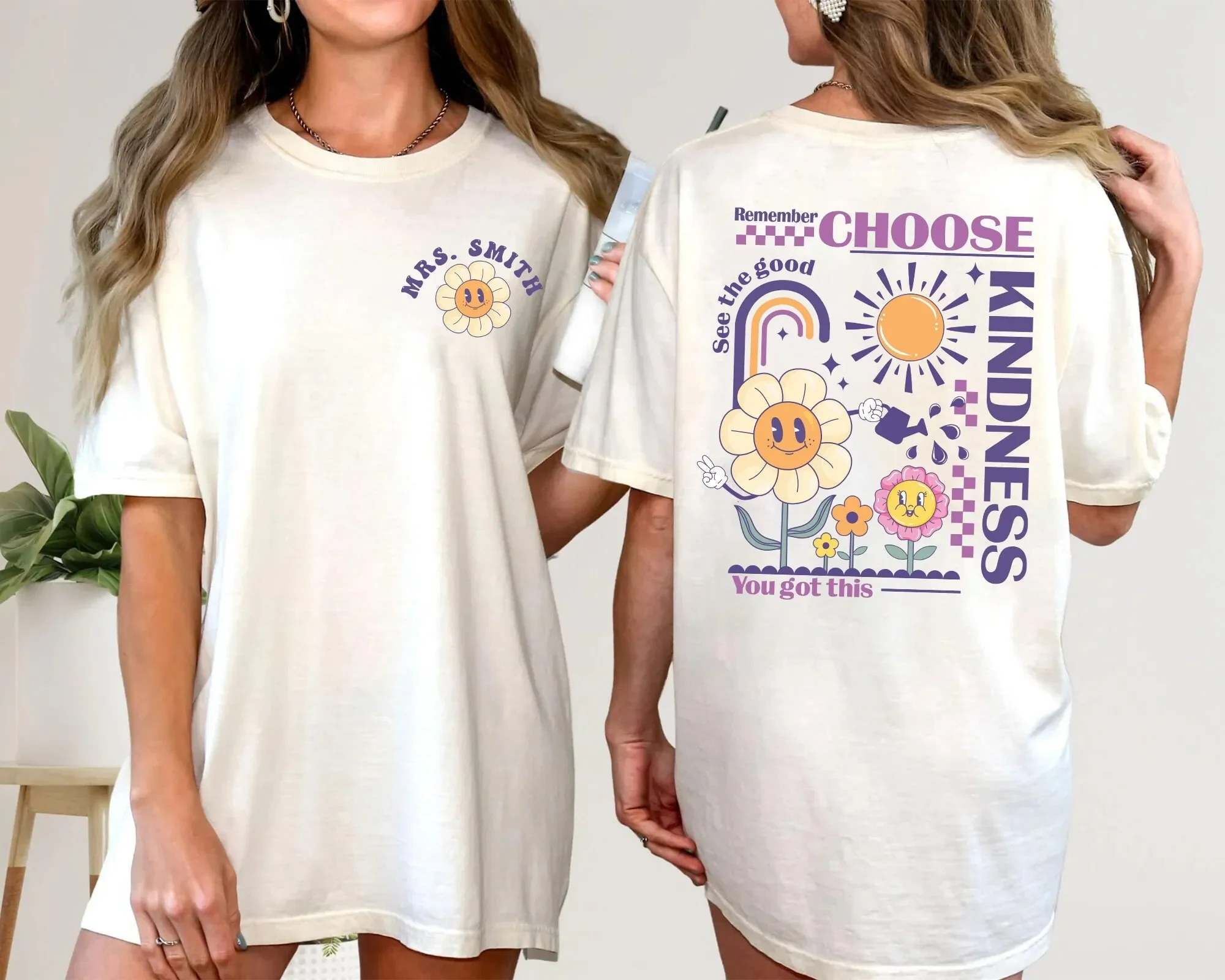 Personalized Choose Kindness Teacher T Shirt Be Kind Cute Back To School S
