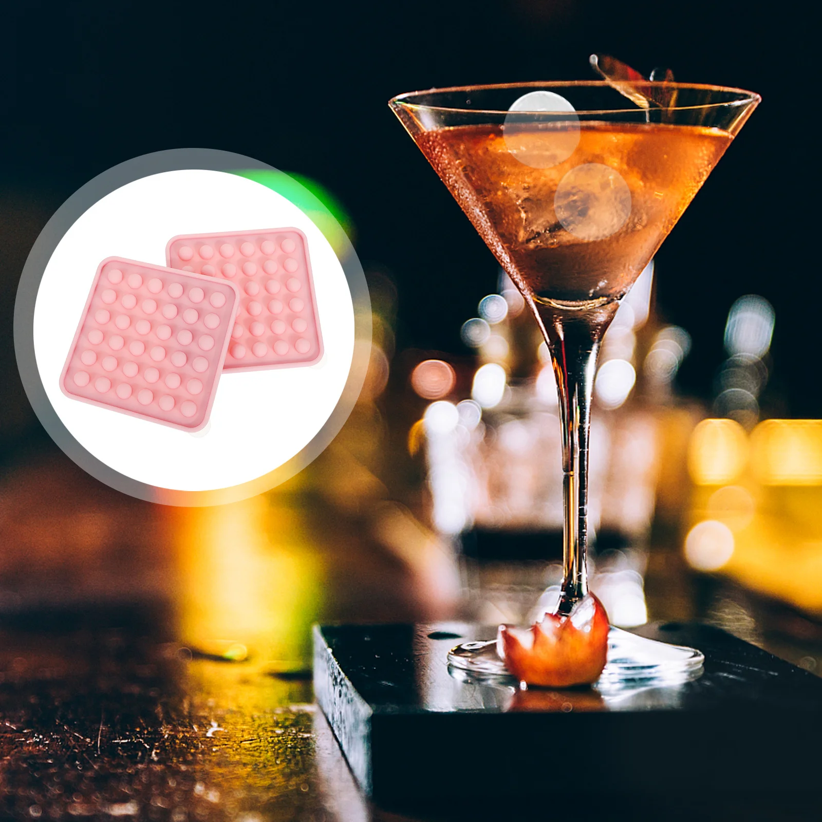 

2pcs Ball Mold Mini Ice Making Tray Creative Diy Ice Cube Maker For Wine Soda Refrigerator Use Kitchen Bar Tool