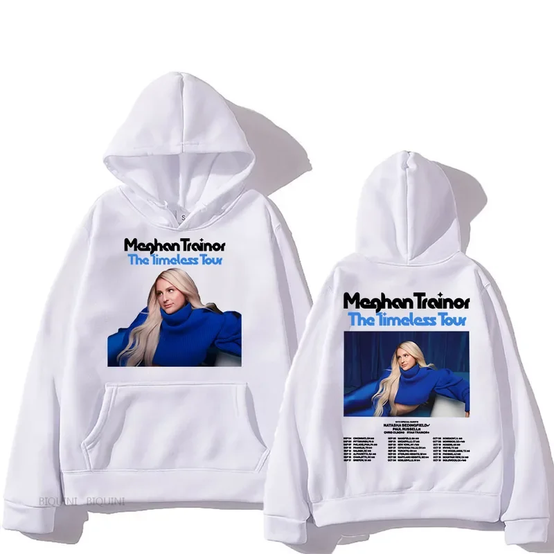 Meghan-Trainor The Timeless Tour 2024 Hoodies Cartoon Graphic Printing Sweatshirts with Hooded Comfortable Women/Men Sudaderas