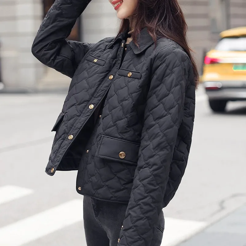 

Lightweight ort down Cotton Jaet for Women Tagkita Brand 2025 Winter Season Faionable Diamond Pattern Small Size Friendly