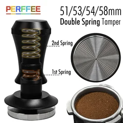 Tamper per caffè 58mm doppia molla 30 libbre pressione costante caricato Tamper Espresso Base ondulata accessori per caffè 51mm 53mm 54mm