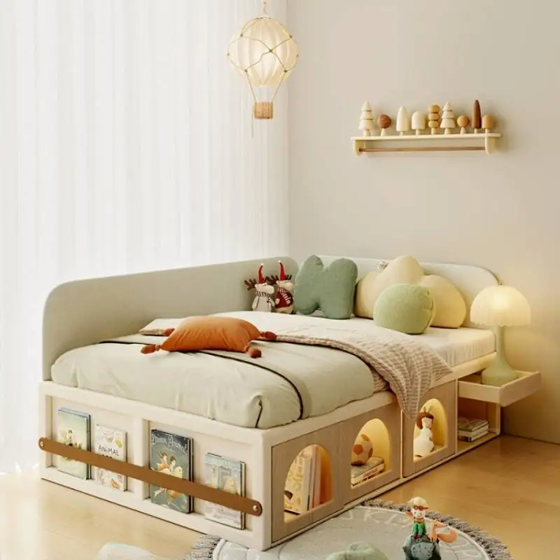 pt-Storage Normal Safety Kids Beds Simple Custom Single Children Beds Toddler Modern Style Camas Infantiles Furniture Home-