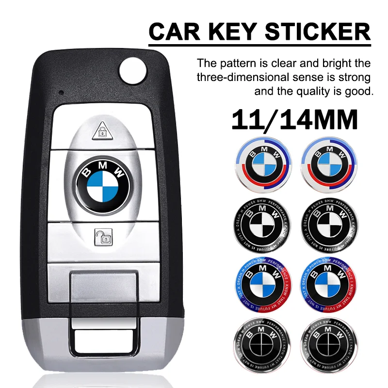 2/5/10pcs 11/14MM Car 3D Aluminum Lock Keyhole Protection Stickers  Auto Key Shell Badge For BMW X5 E70 F11 G20 X3 F25 E30 F31