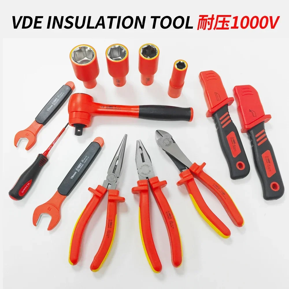 2025 1000v Insulated Tools Set Power Distribution Room Auto Repair Tools Wrench Screwdriver Socket Electrician Tools VDE Certifi