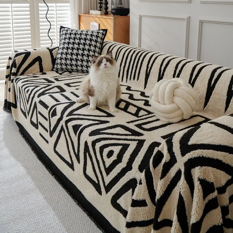

Nordic Tassel Throw Blanket Full Four Season Cotton Sofa Cover Towel Dust Anti-cat Scratch Protection Covers Sofa Blanket Carpet