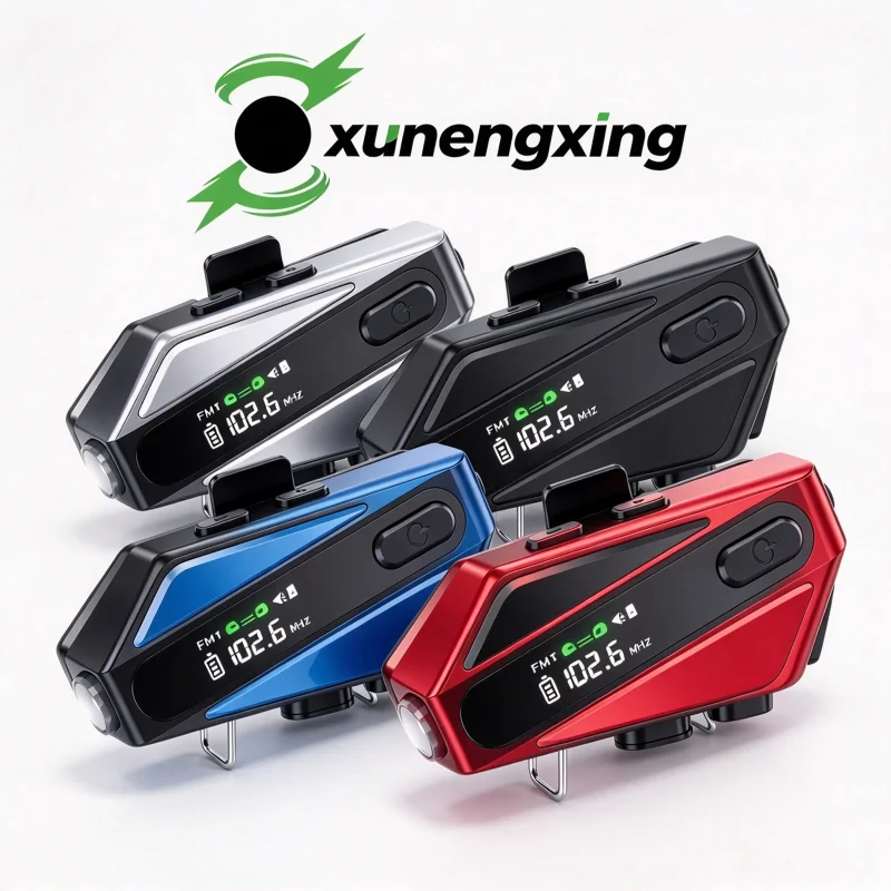 C6 Motorcycle Helmet Bluetooth Headset Multi-rider Group Intercom Waterproof Wind Noise Reduction Moto Riding Wireless Earphone