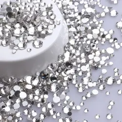 SS3-SS60 All Size White Clear Glass Rhinestones Glitter Nail Art Decoration Crystal For Clothes Accessories Non Hotfix Diamond